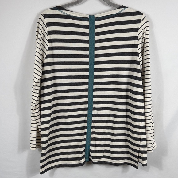 Matilda Jane Women's Long Sleeve Striped Top - Gray and White. Size Medium - Picture 4 of 4